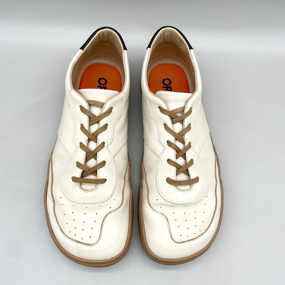Origo Mens 12 Retro Sneakers Barefoot Leather Cream Casual Minimalist Ergonomic